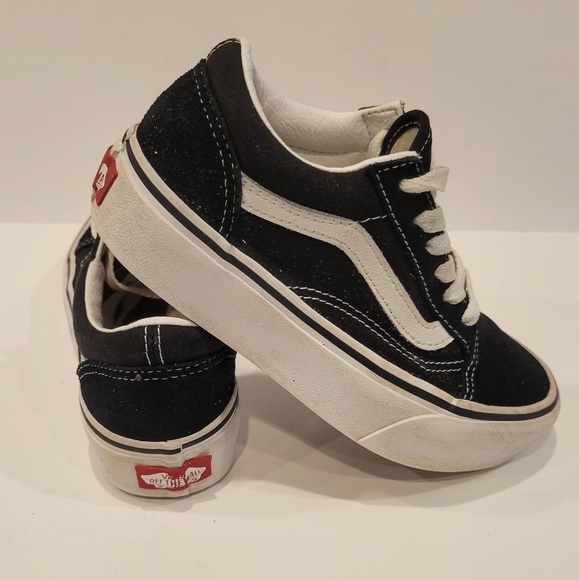 Vans off the wall Leather Canvas Suede Sneakers  Kids Size 1 - Picture 1 of 7